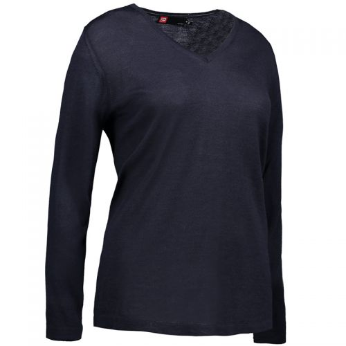 Navy dame pullover med merinould ID0641