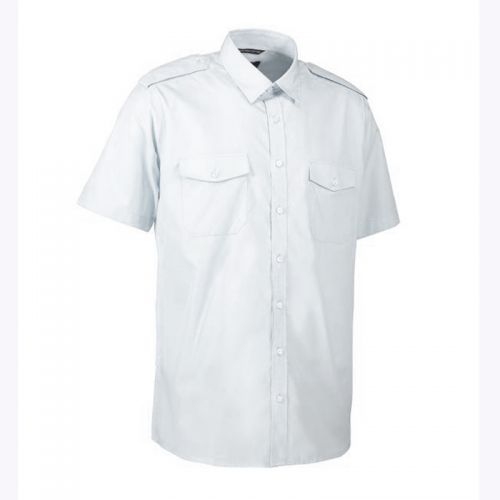 Hvid pilotskjorte kort ærme ID0230 