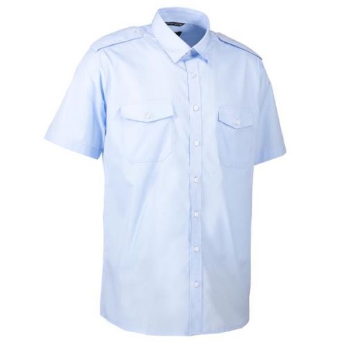 Lysblå pilotskjorte kort ærmeID0230 