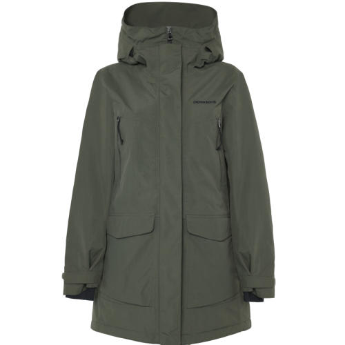 Didriksons Felia outdoor parka til damer i farven Deep Green – vandtæt vinterjakke